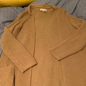 Loft knee length dusty pink cardigan